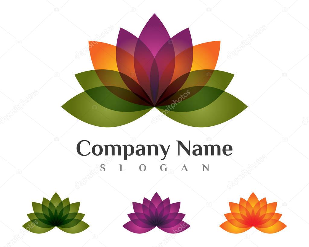 Beauty Vector Lotus flowers design logo Template icon