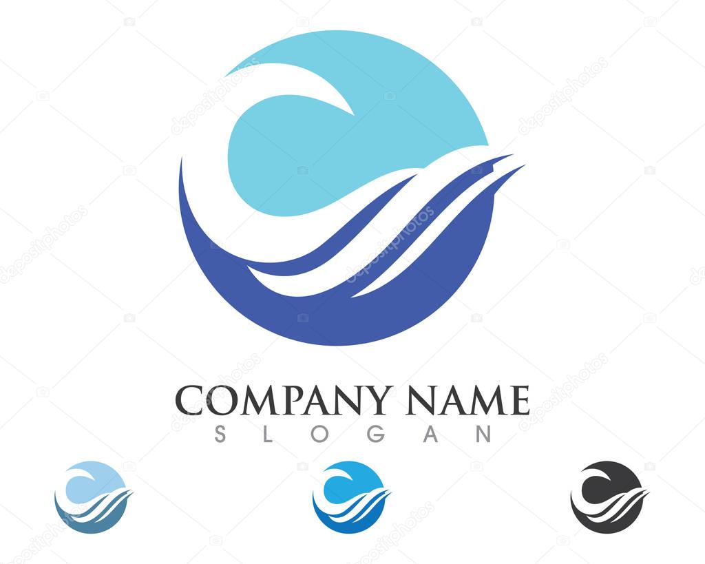 Water Wave symbol and icon Logo Template vector