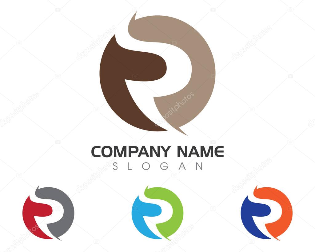 R Letter Logo Template vector icon illustration