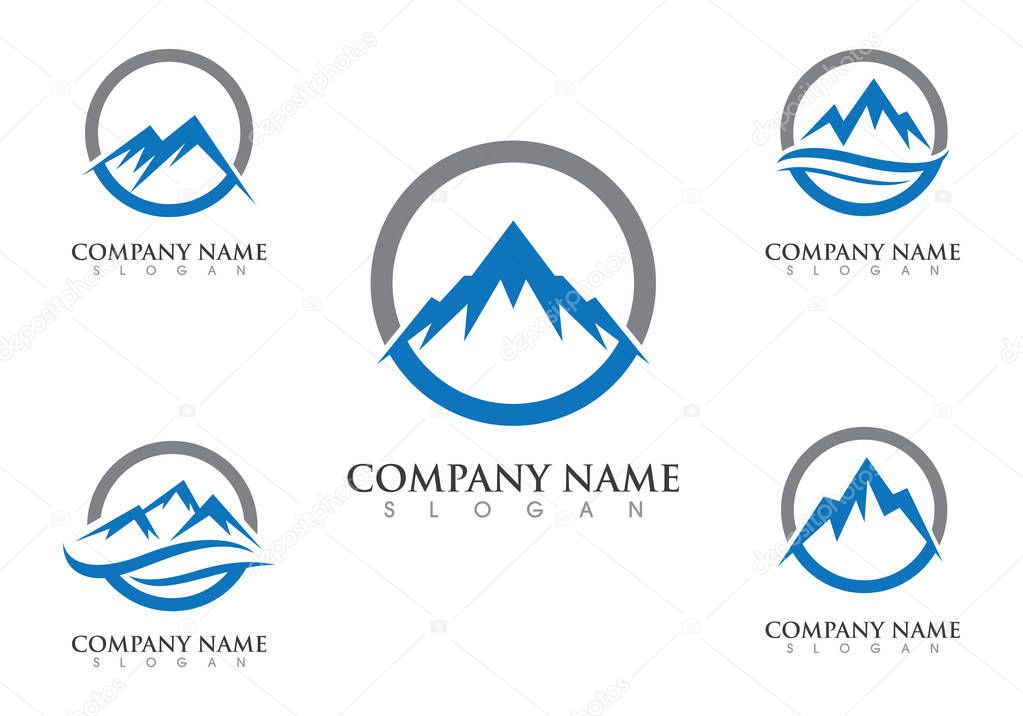 High Mountain icon  Logo Business Template Vector