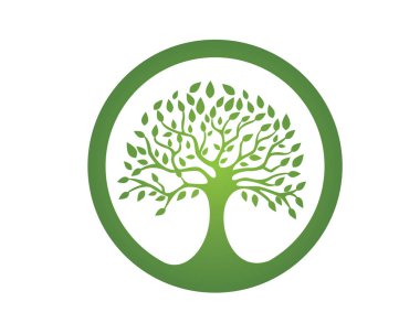 Ağaç yaprak vektör logo tasarımı