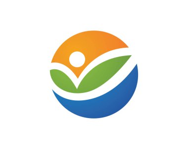 Eğlenceli insanlar sağlıklı hayat Logo