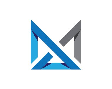M harfi logo tasarım şablonu