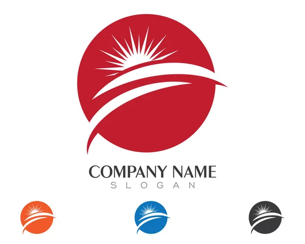 Logo Template Sun over horizon — Stock Vector