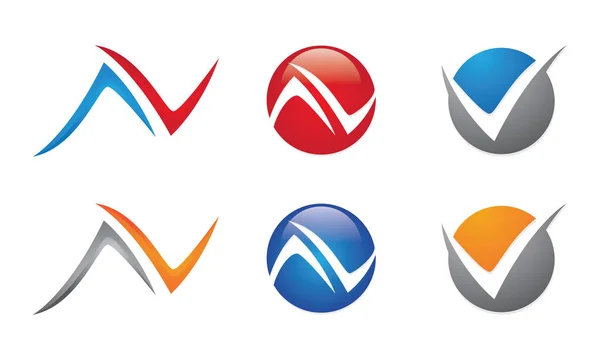 V N dopis Logo firmy šablona — Stockový vektor
