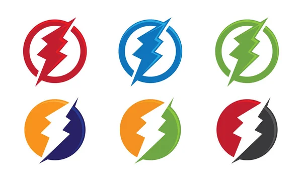 Lightning Logo Template vetor ícone —  Vetores de Stock