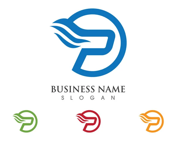 P Brief schnellere Logo-Vorlage — Stockvektor