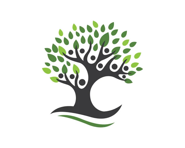 Шаблон логотипа семейного дерева — стоковый вектор