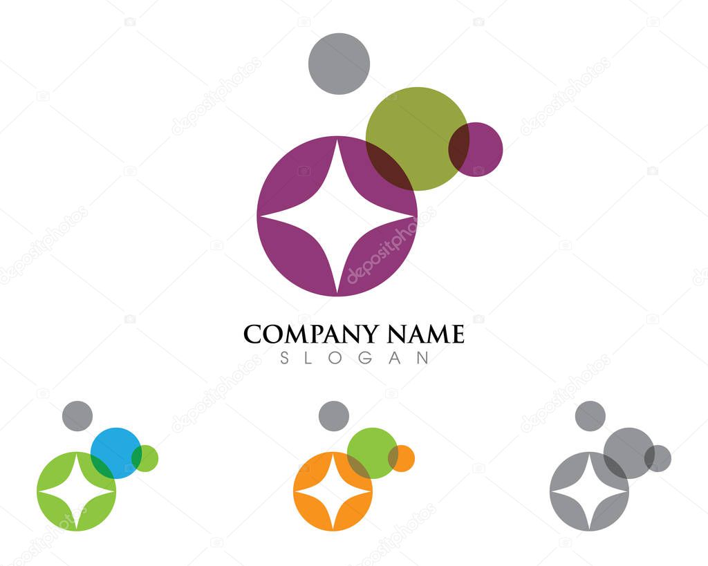 Red and blue Star falcon Logo Template vector icon