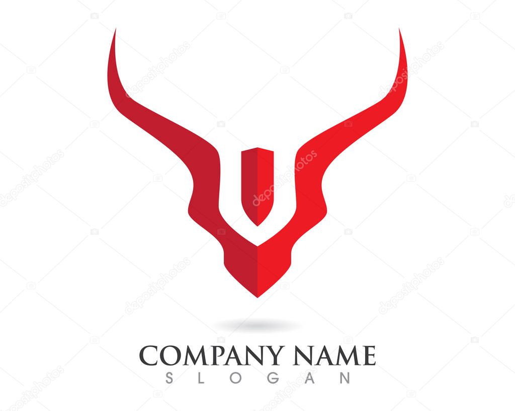 Red Bull Taurus Logo Template vector icon illustration