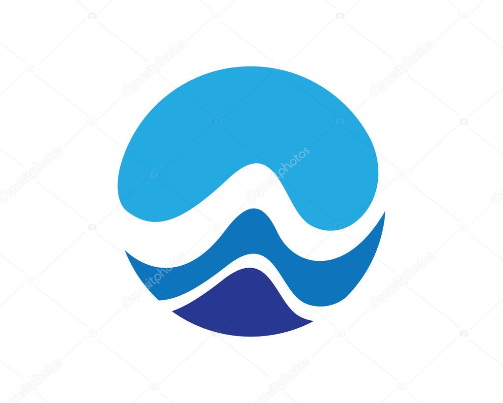 W letter wave Logo Template vector illustration