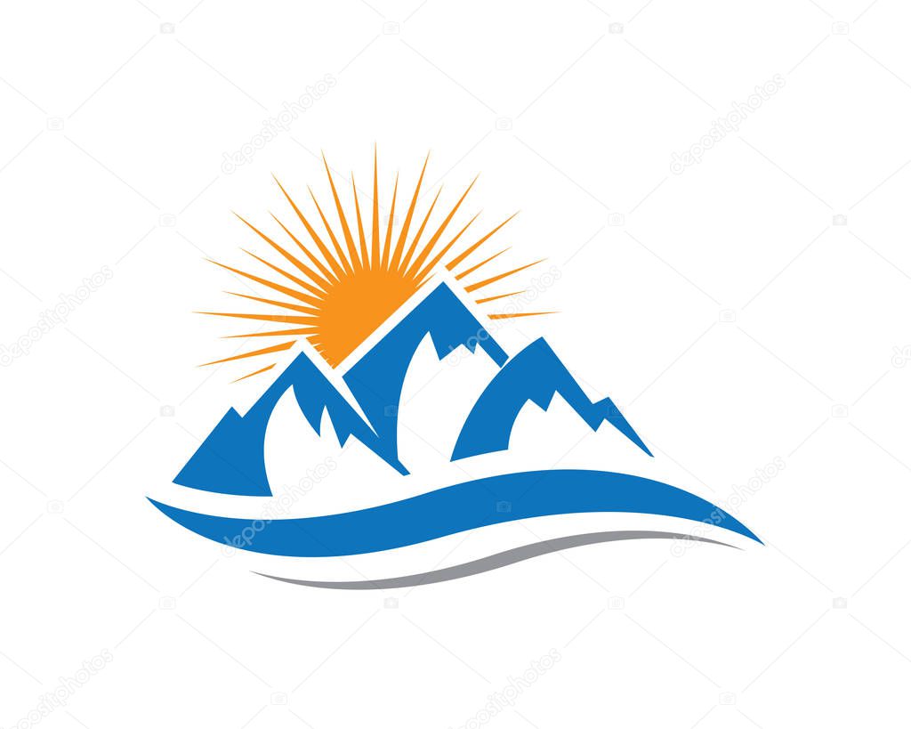 High Mountain icon  Logo Business Template Vector