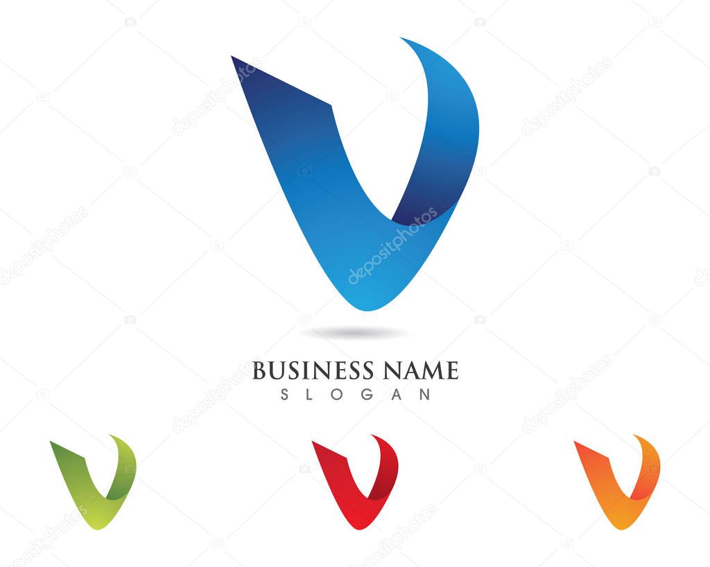 V Letter Logo Template vector icon illustration