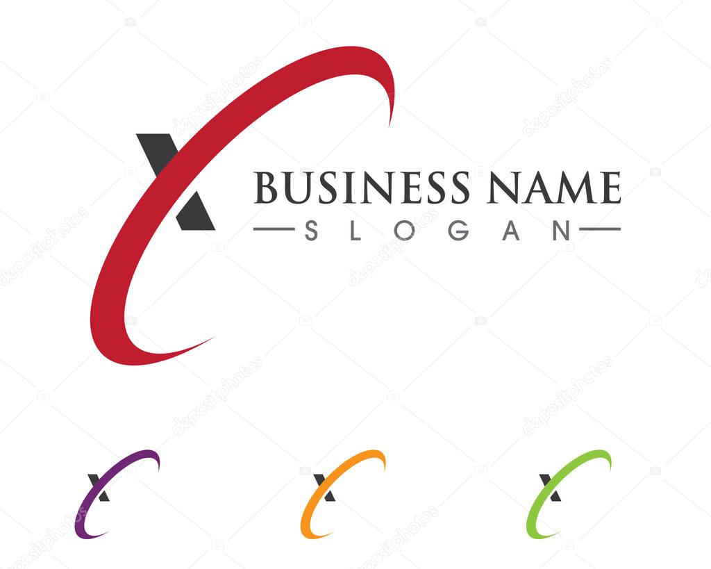X Letter Logo Template vector icon design