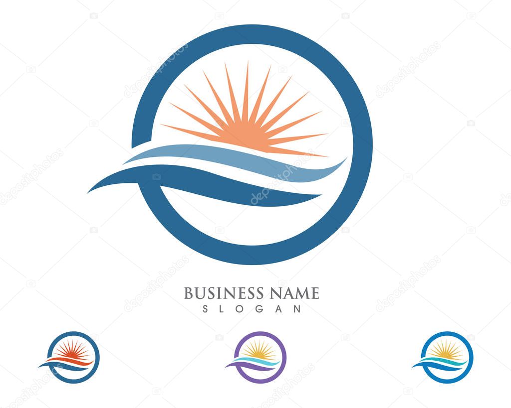 Water Wave symbol and icon Logo Template vector