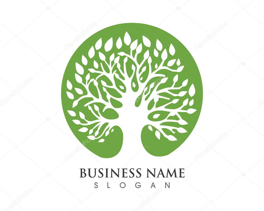 Family tree symbol icon logo design template