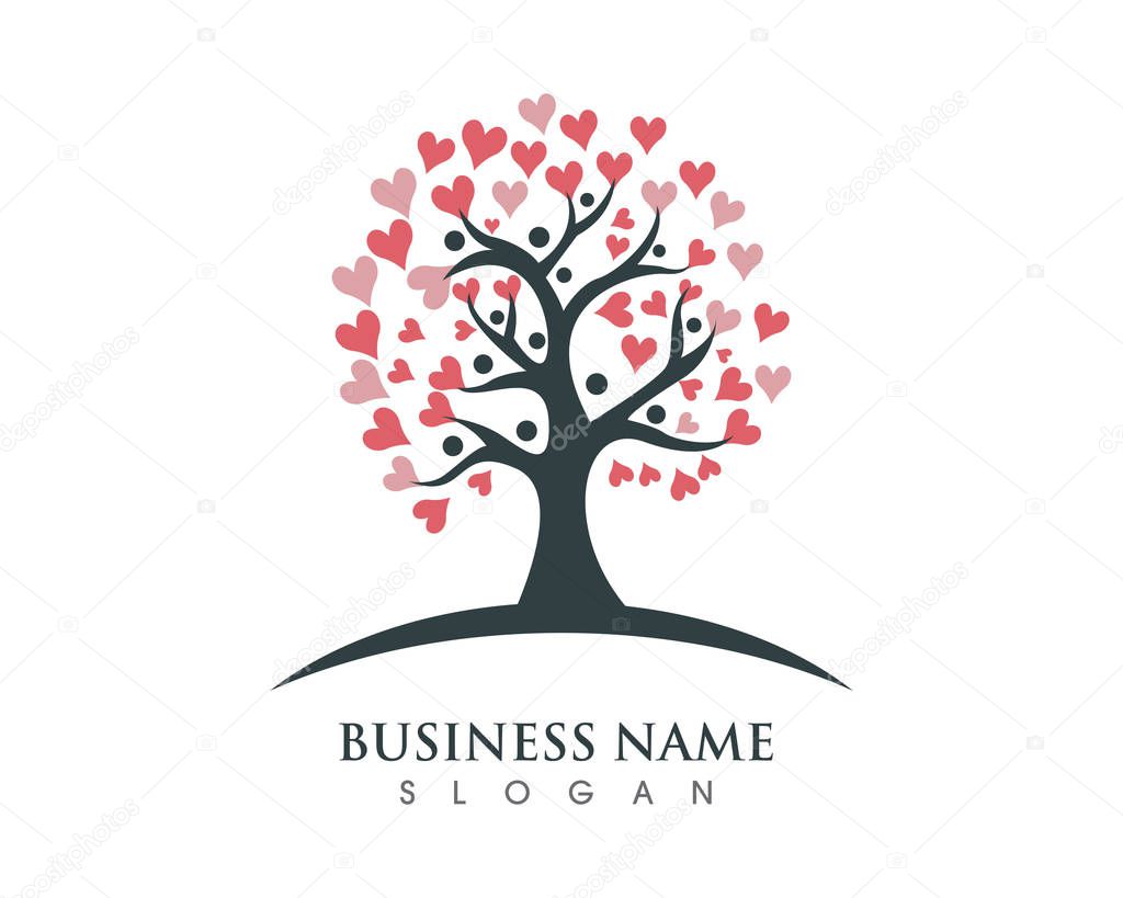 Family tree symbol icon logo design template