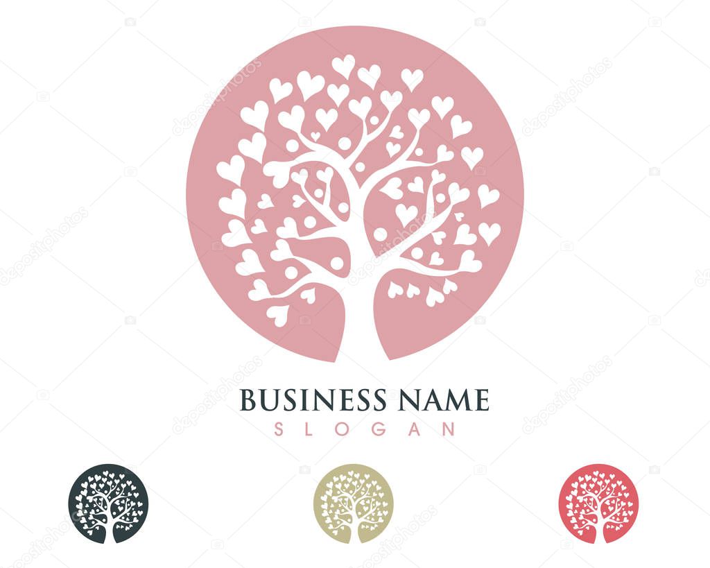 Family tree symbol icon logo design template