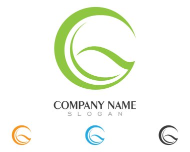 Ağaç yaprak çevre Logo şablonu