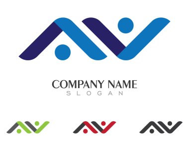 A, V, N oklar mektup Logo şablonu