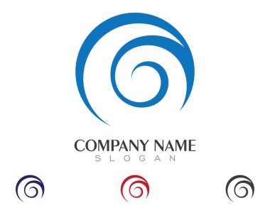 Su dalgası logo şablonu