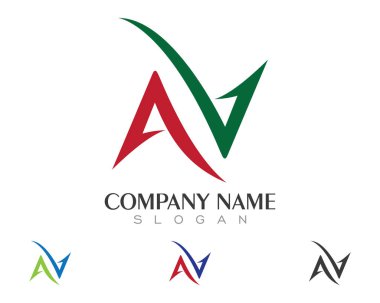 A, V, N oklar mektup Logo şablonu