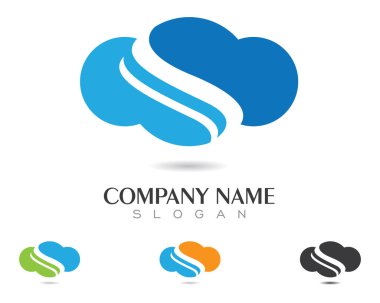 S harfi bulut Logo şablonu