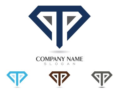 P harfi logo şablonu