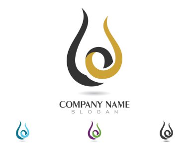 ateş alev logosu şablonu