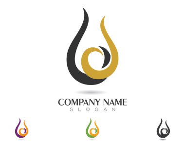 ateş alev logosu şablonu