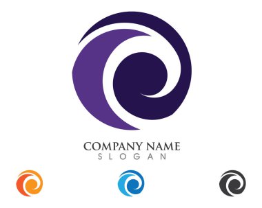 Su dalgası logo şablonu