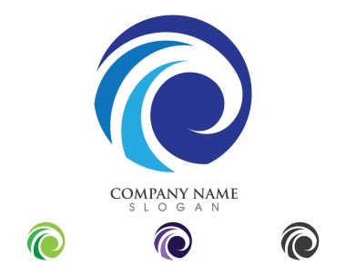 Su dalgası logo şablonu