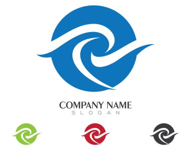 Su dalgası Logo şablonu vektör