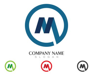 M harfi Logo iş şablonu
