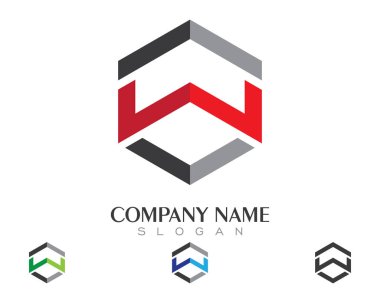 W Harfi Logo Şablonu