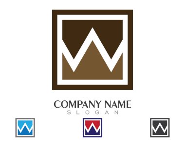 W Harfi Logo Şablonu