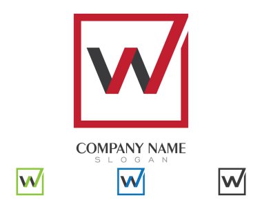 W Harfi Logo Şablonu