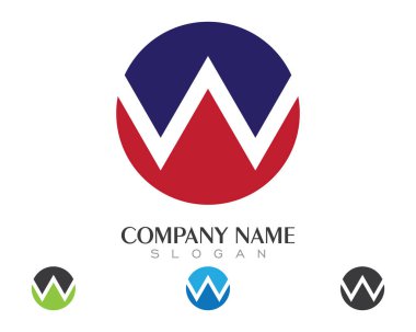 W Harfi Logo Şablonu