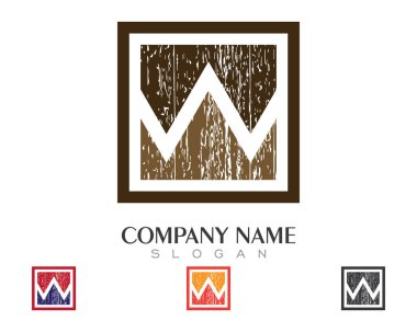 W Harfi Logo Şablonu