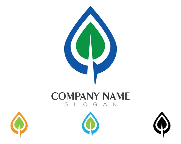 Modèle de logo écologique feuille d'arbre — Image vectorielle