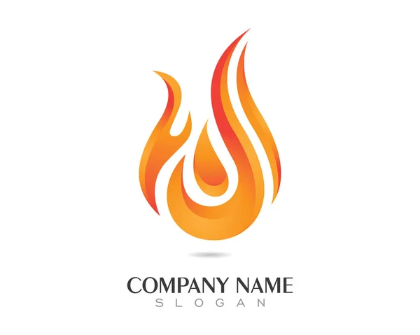 Fuego llama logotipo plantilla — Vector de stock