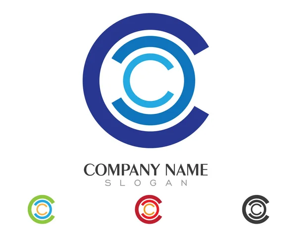 C Carta Logo Template vetor ícone design —  Vetores de Stock