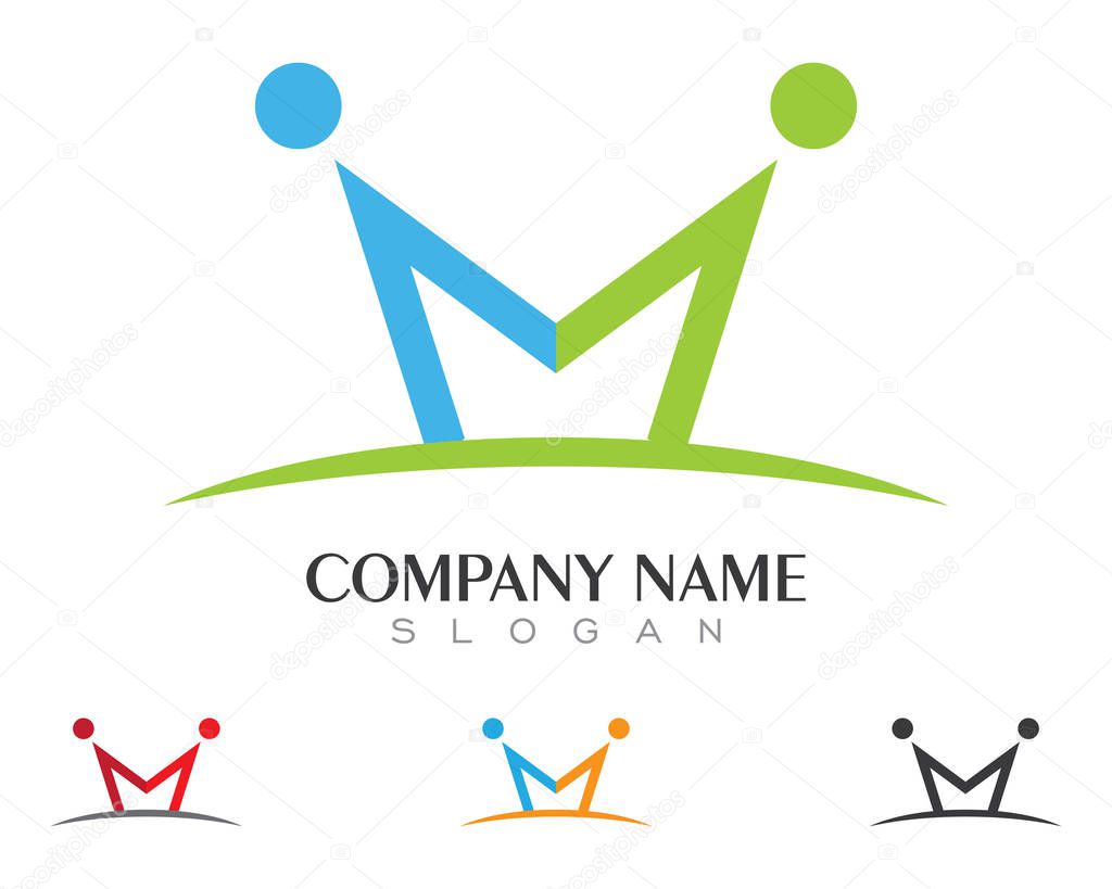 Adoption and community care Logo template vector icon