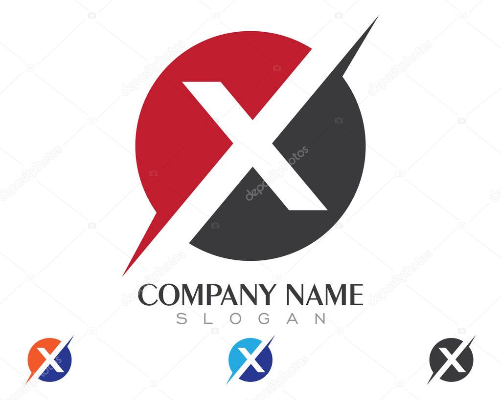 X Letter Logo Template vector icon design