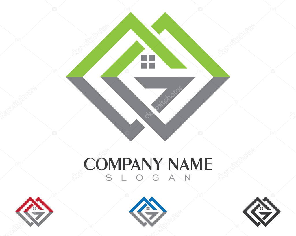 Real Estate , Property and Construction Logo design for business corporate sign . Vector Logo .