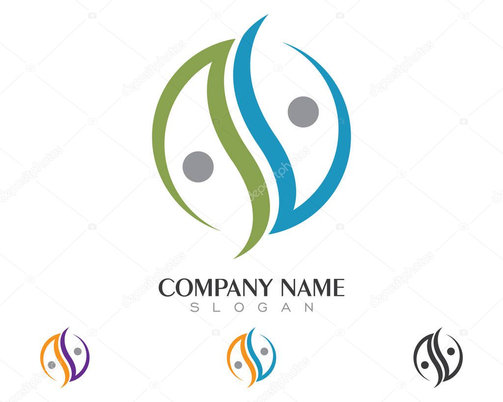 Adoption and community care Logo template vector icon