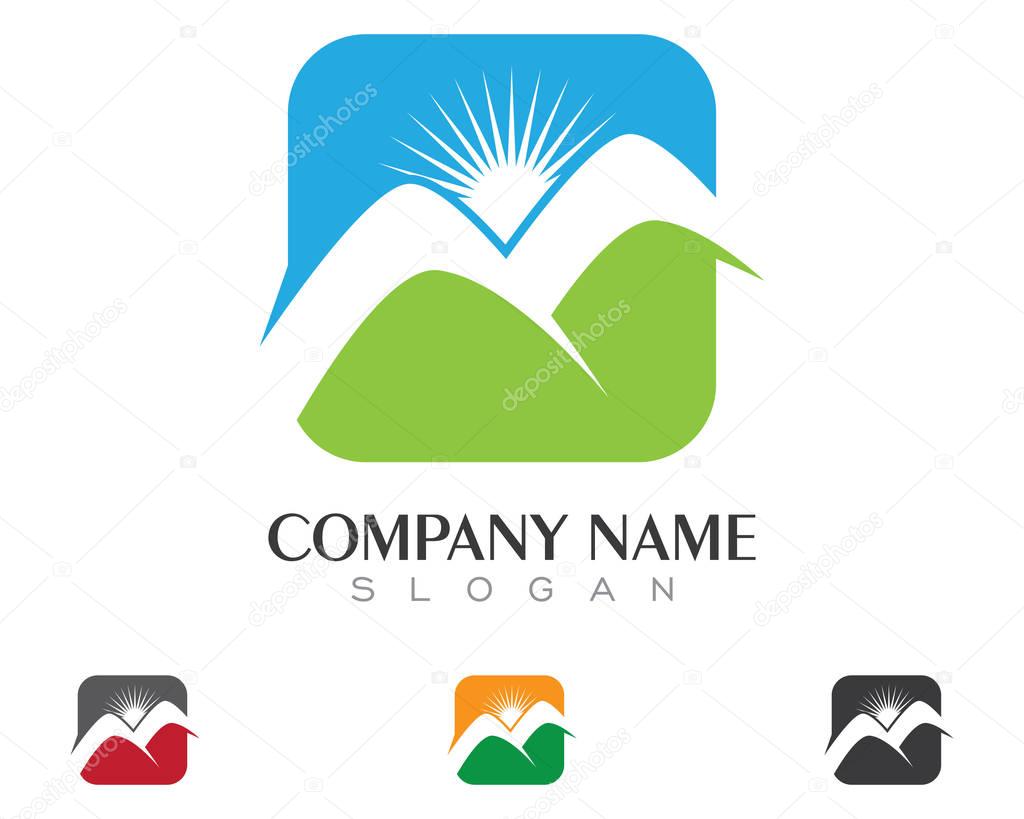 High Mountain icon  Logo Business Template Vector