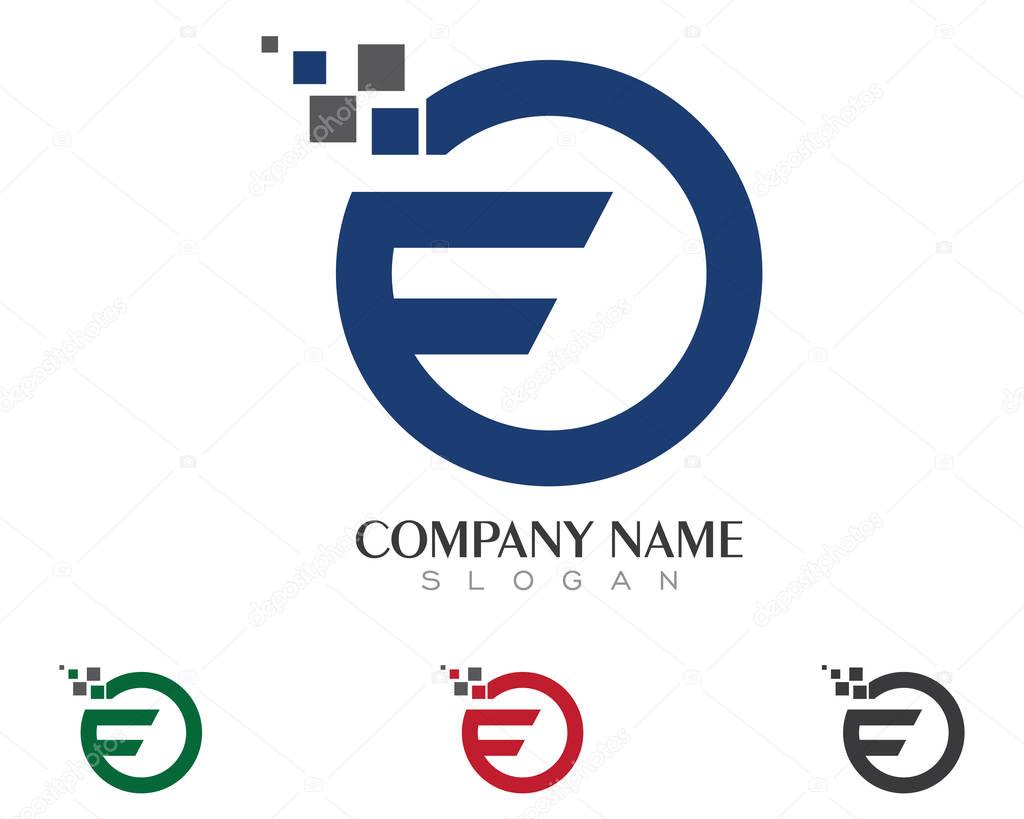 F Letter Faster Logo Template vector illustration