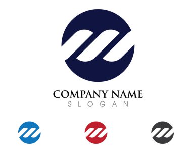 M harfi Logo iş şablonu