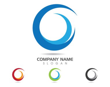 Su dalgası logo şablonu